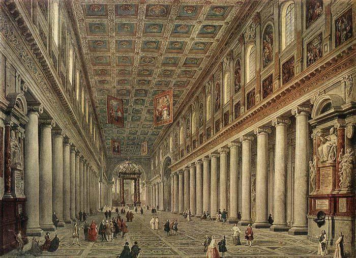 Giovanni Paolo Pannini Interior of the Santa Maria Maggiore in Rome Spain oil painting art